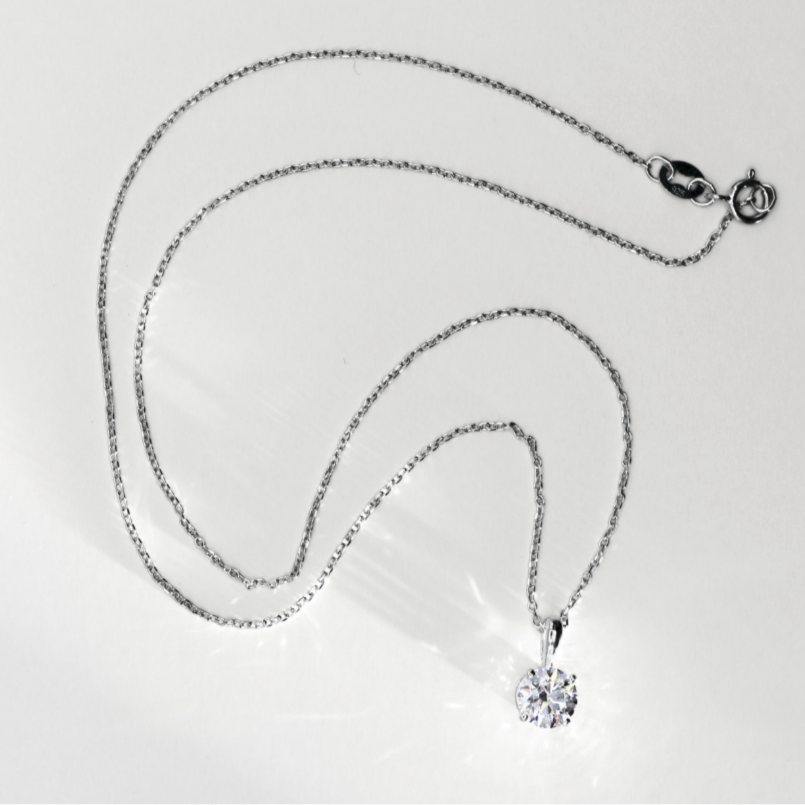 14K white gold diamond necklace "Aurelia"