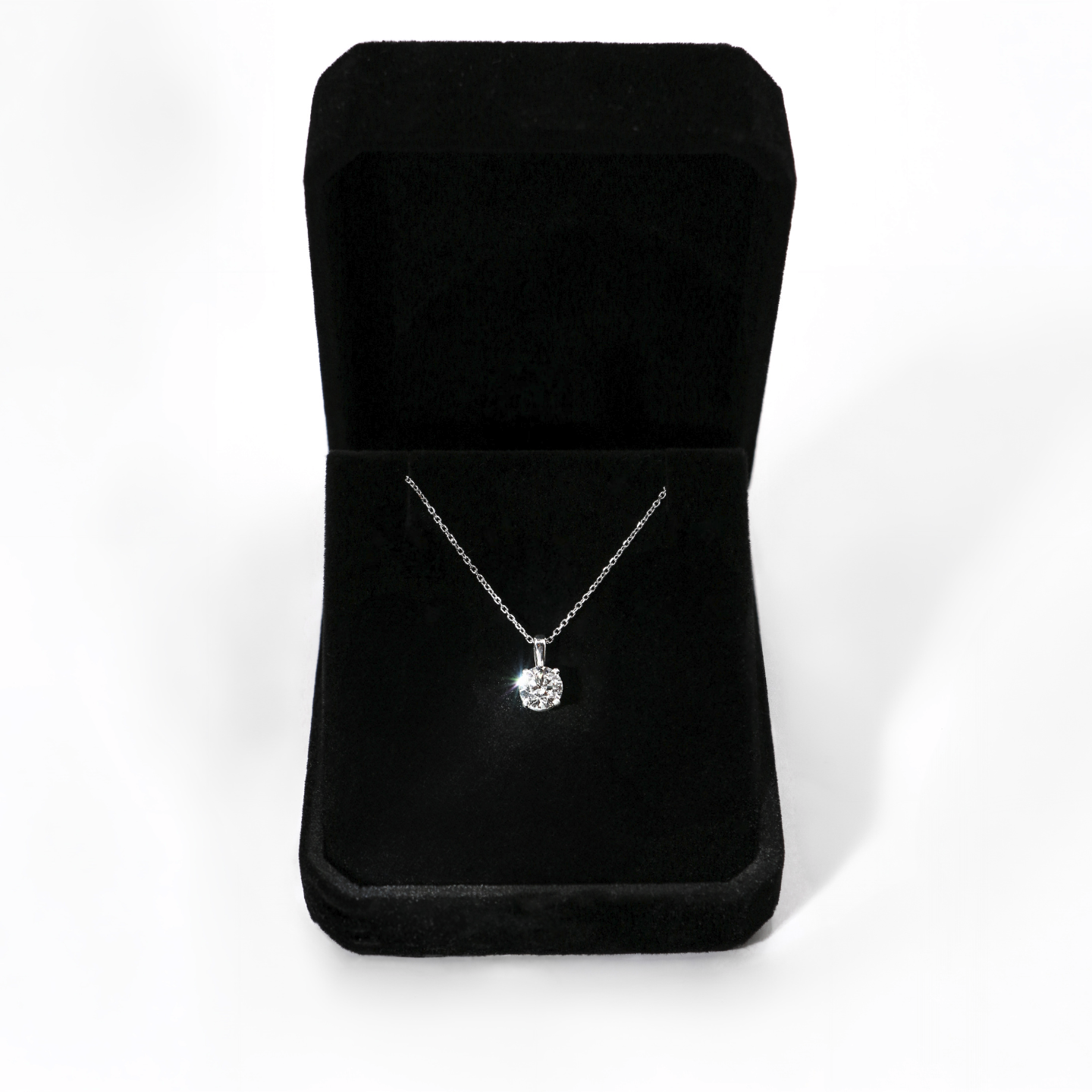 14K white gold diamond necklace "Aurelia"